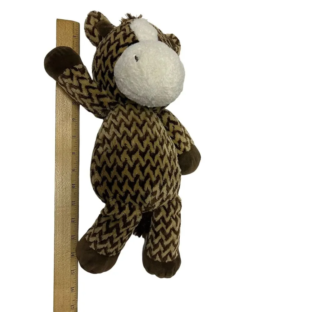 Kellytoy Horse Plush Stuffed Animal Chevron Zig Zag Pattern Brown Tan 15